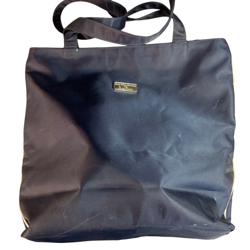 Falchi Sport by Carlos Falchi Navy Blue Nylon Tote Bag Shoulder Bag Large Zip